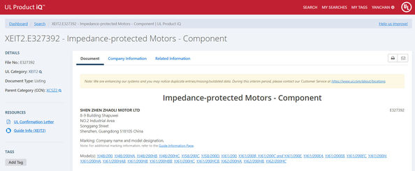 China Guangdong Zhaoli Motor Group Co.,Ltd certification